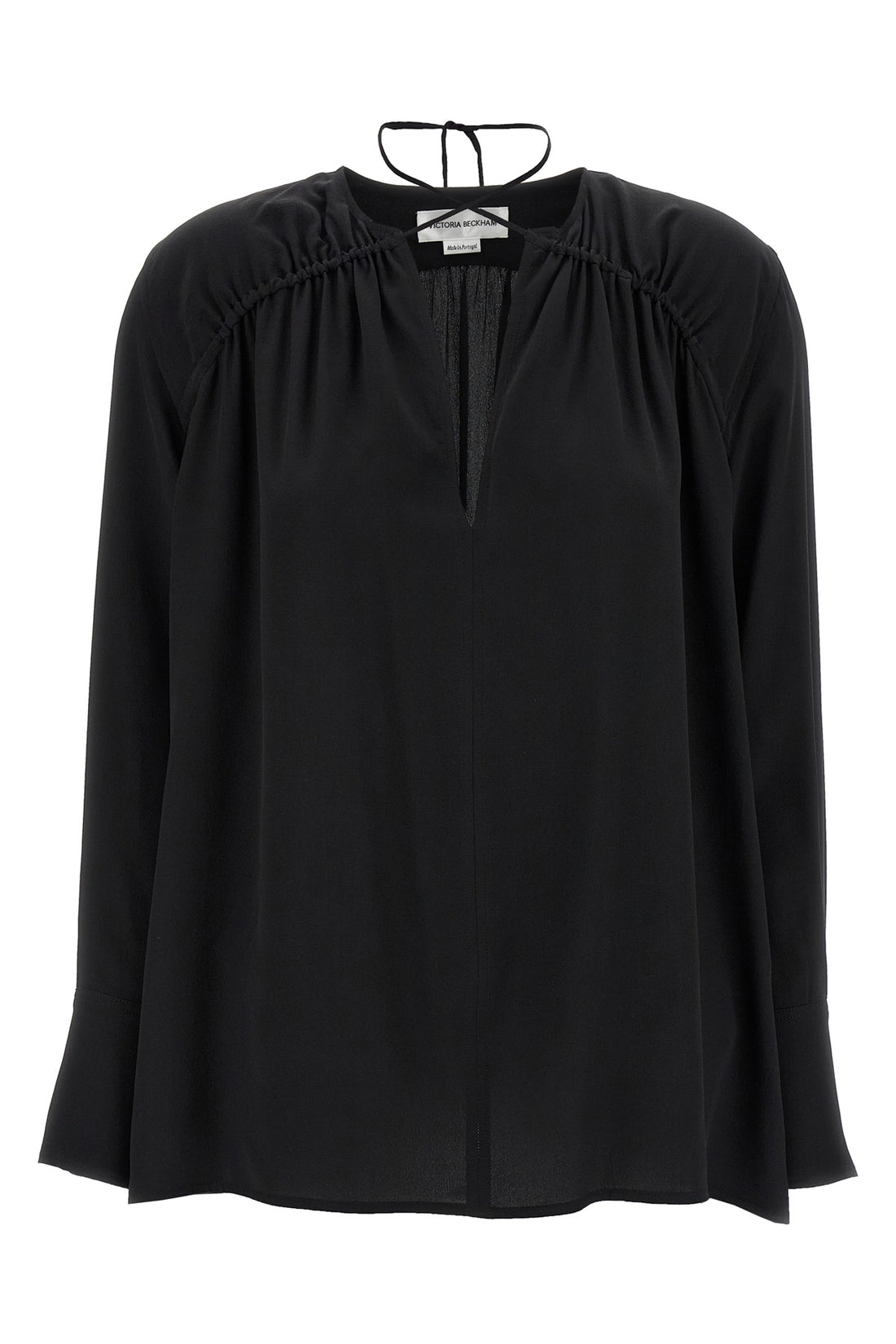 VICTORIA BECKHAM 4 gather detail tie silk blouse