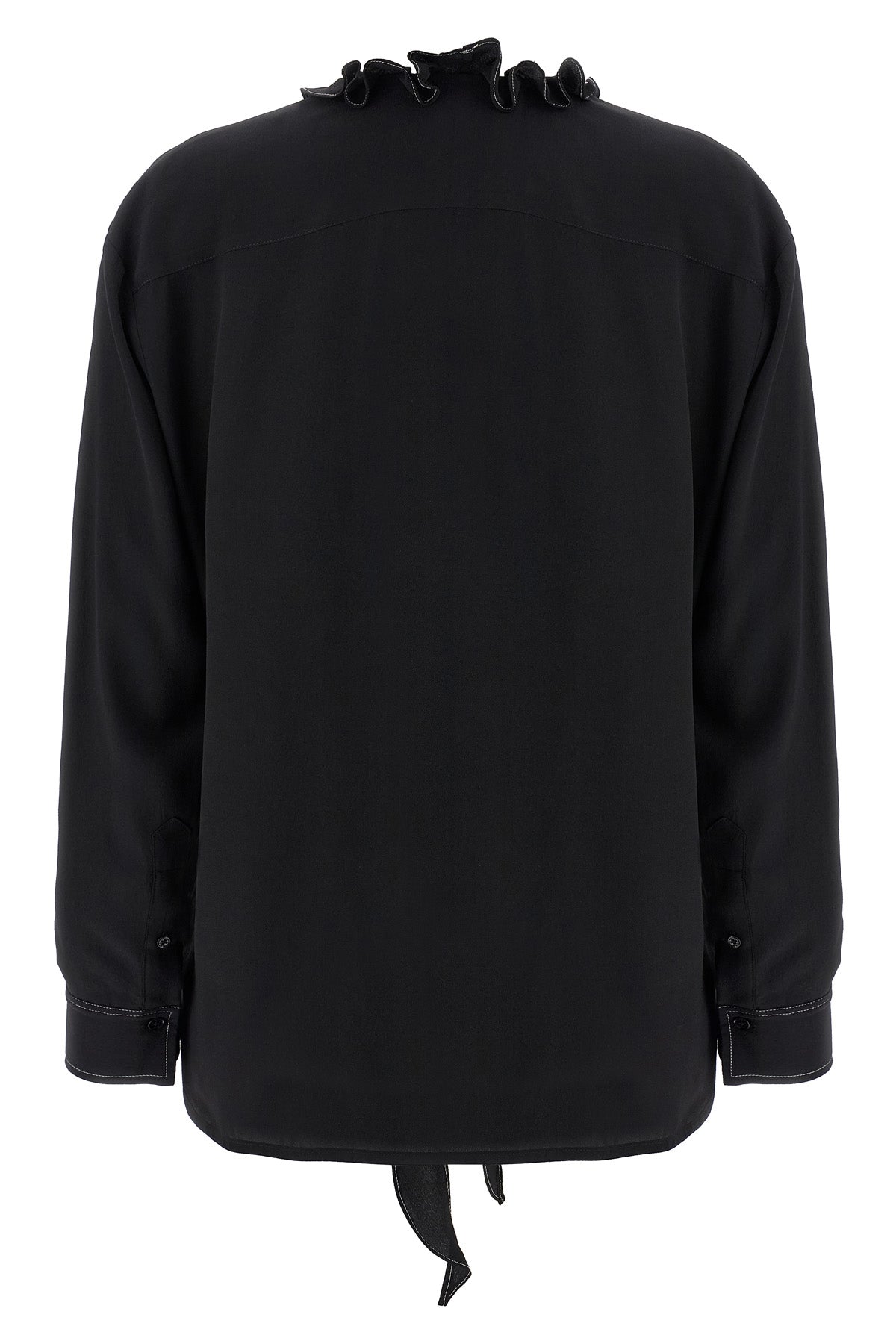 ruffle tactile silk blouse