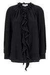 ruffle tactile silk blouse