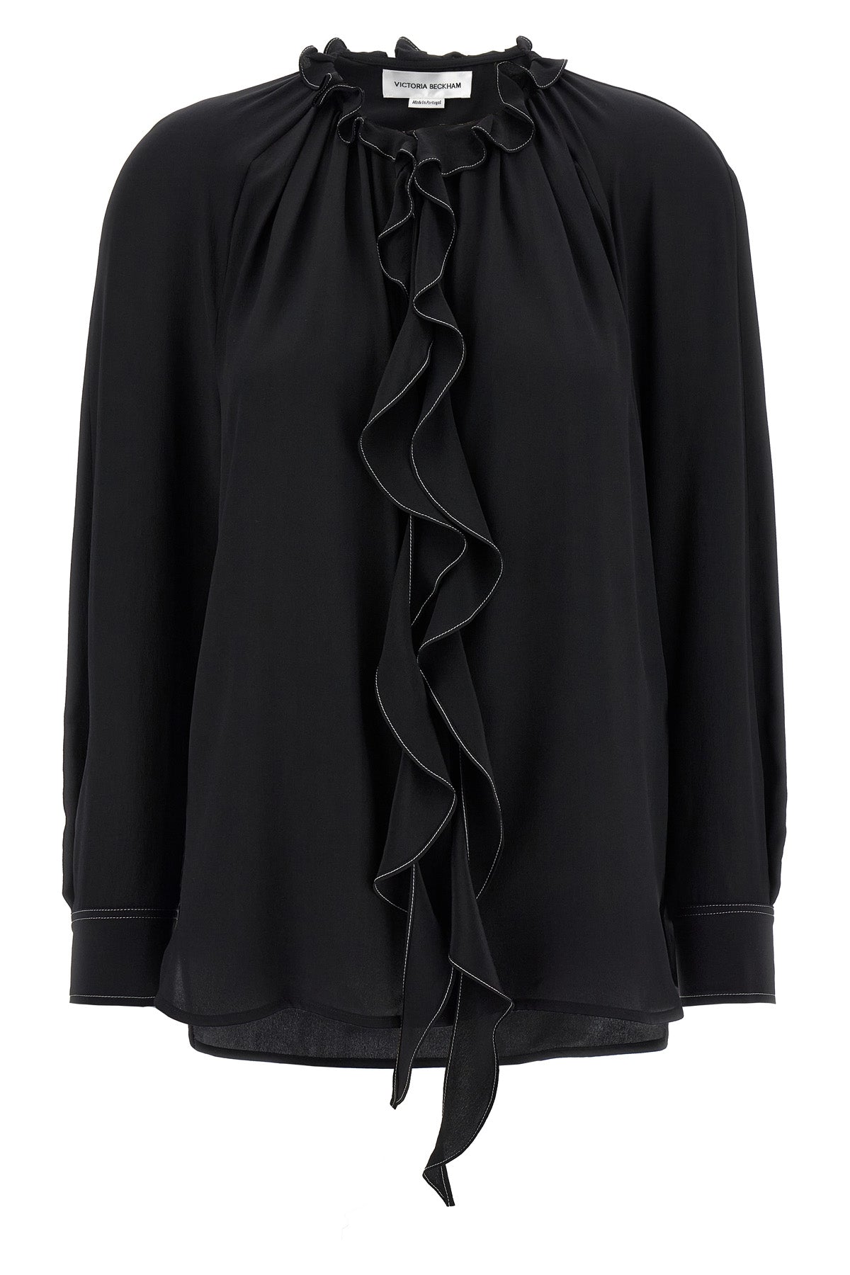 ruffle tactile silk blouse