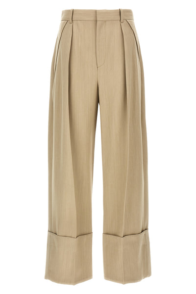 high-waisted wool pants