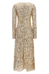 net sequins midi dress in mesh fabric covered