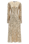 net sequins midi dress in mesh fabric covered