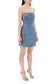 denim mini dress with rhin