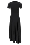 zipped front midi dress in stretch fabric