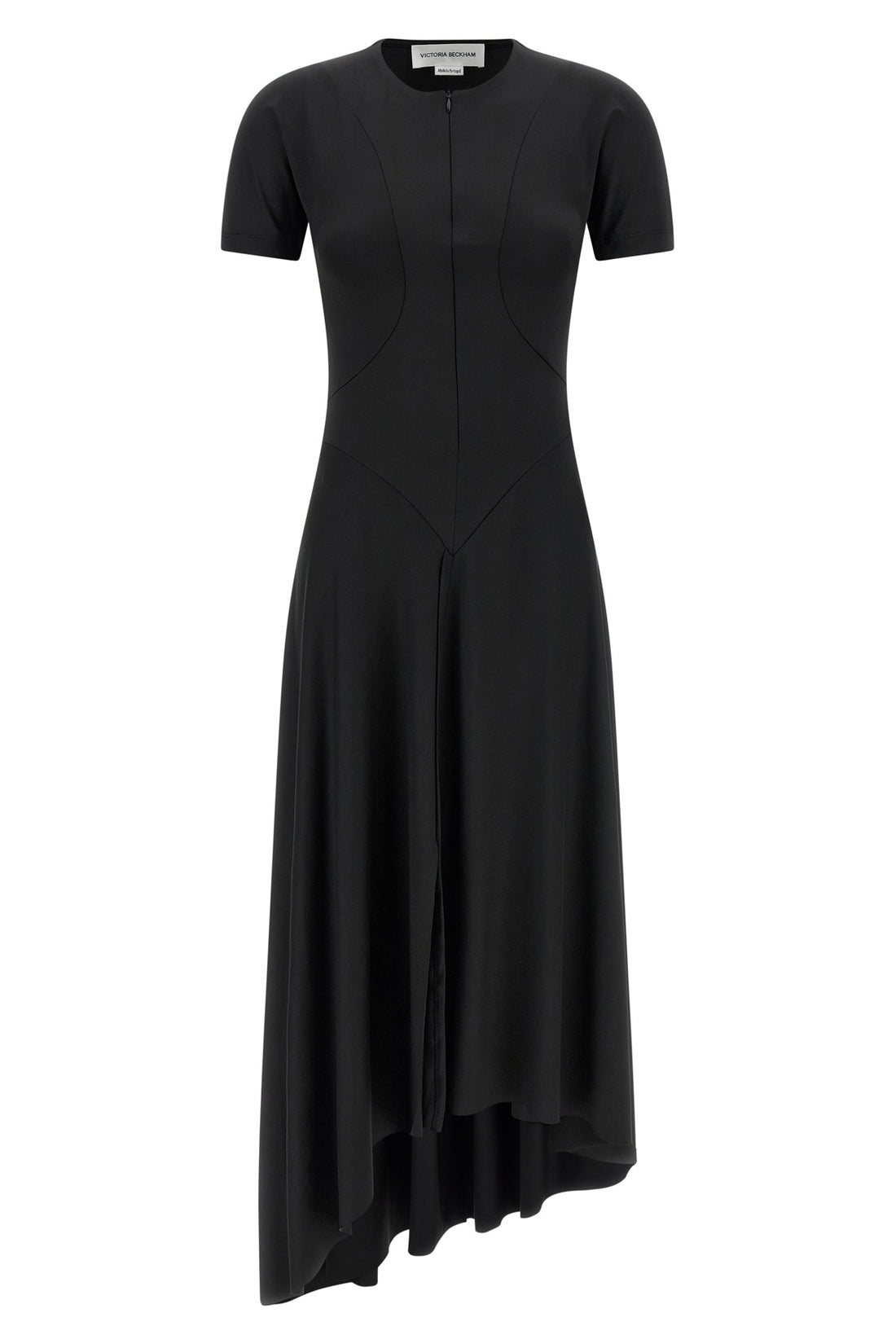 VICTORIA BECKHAM 8 zipped front midi dress in stretch fabric