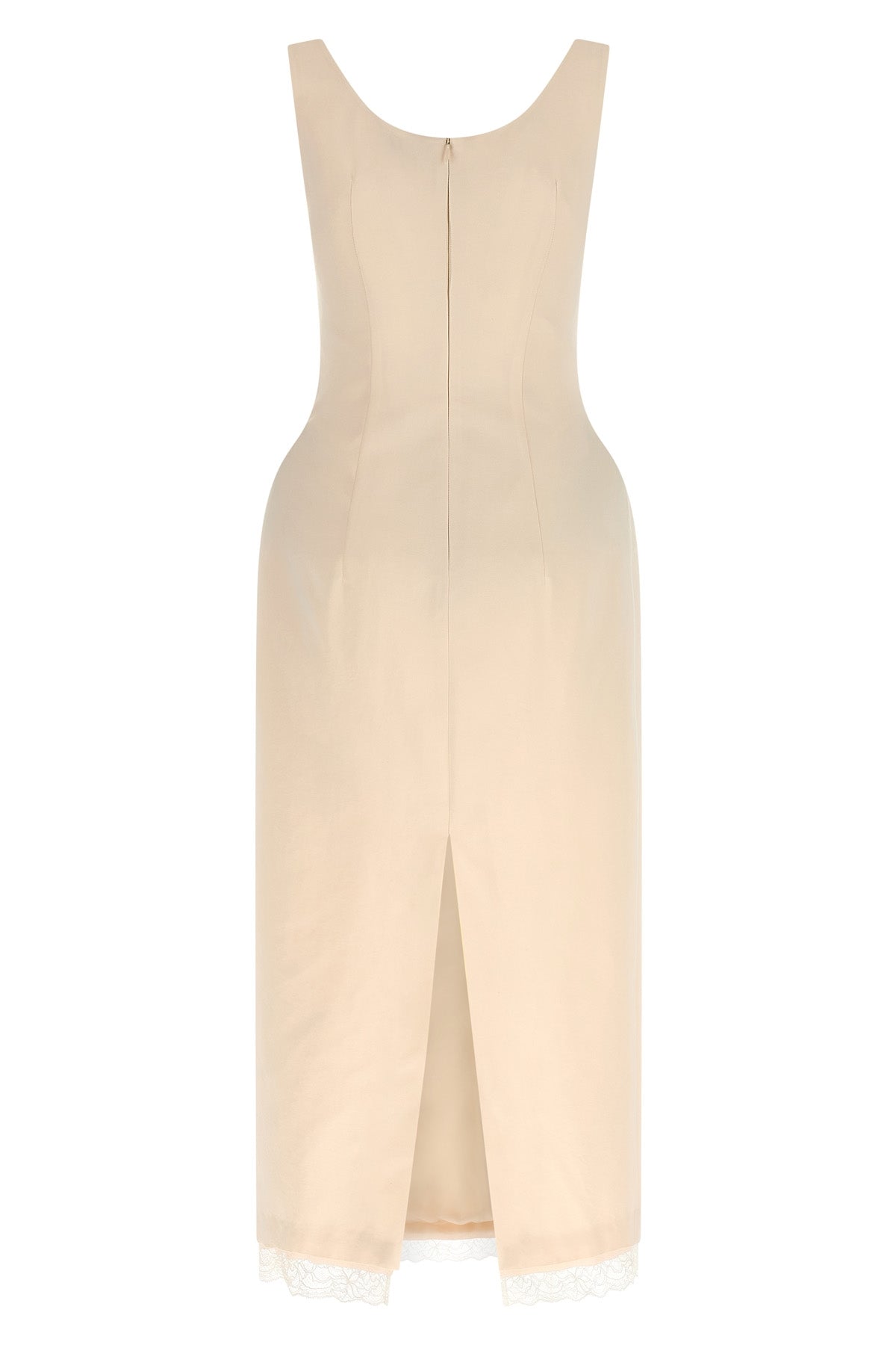 the magda butrym 19 midi dress defines an hourglass silhouette through impecca