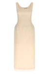 the magda butrym 19 midi dress defines an hourglass silhouette through impecca