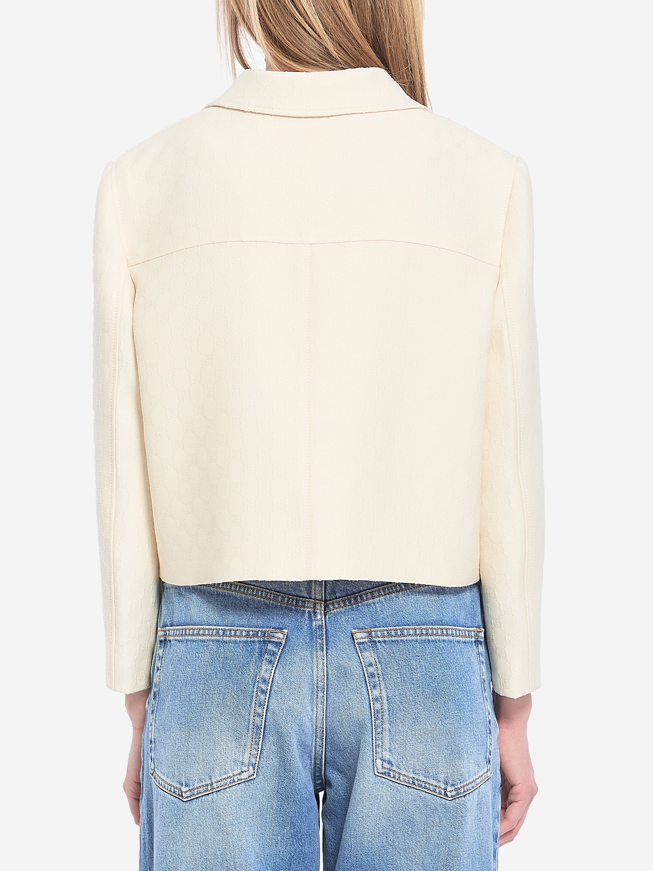 GUCCI 40 gg jacquard cropped jacket