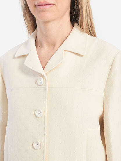 GUCCI 40 gg jacquard cropped jacket