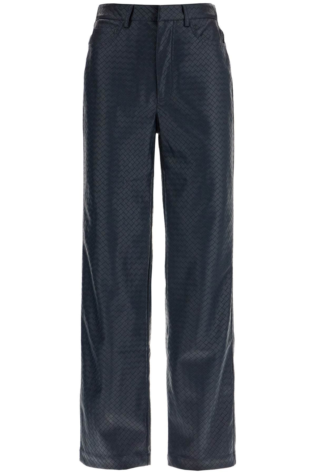 straight leg pants with woven pattern design