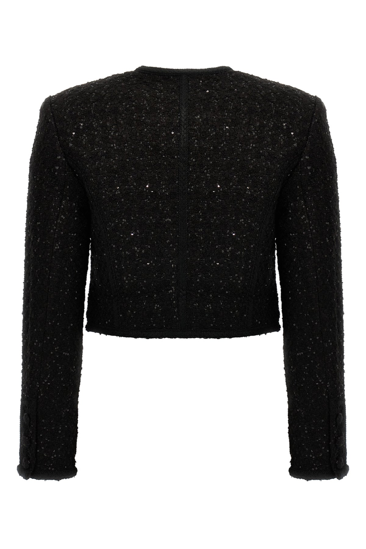 cropped bolero-style blazer made of bouclé fabric