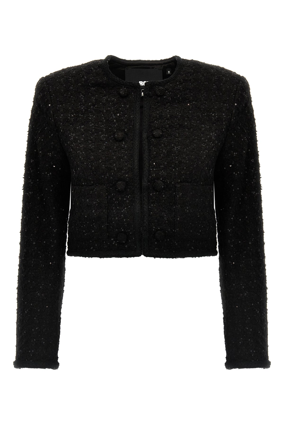 cropped bolero-style blazer made of bouclé fabric