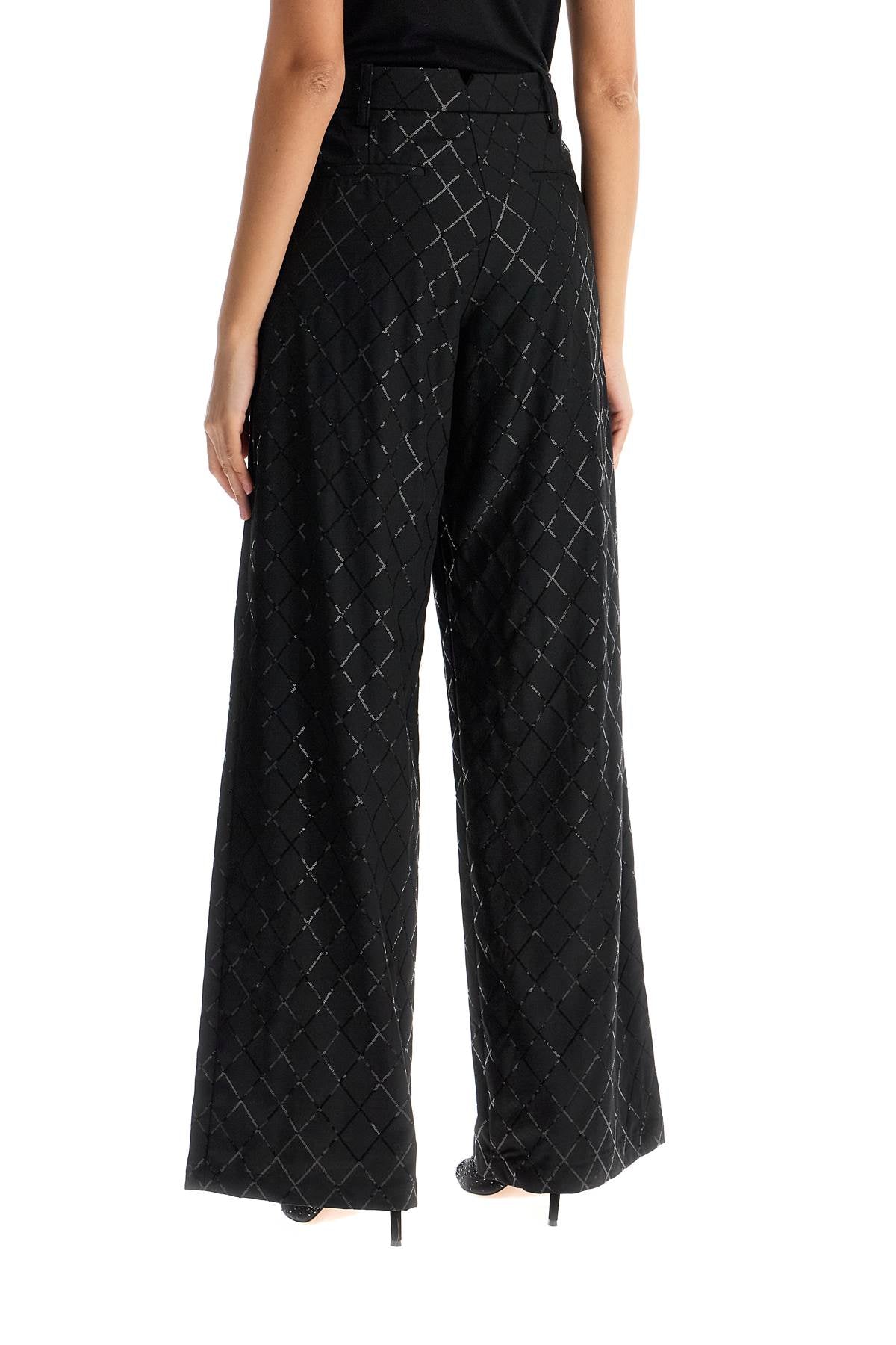 wide pants with sequins.