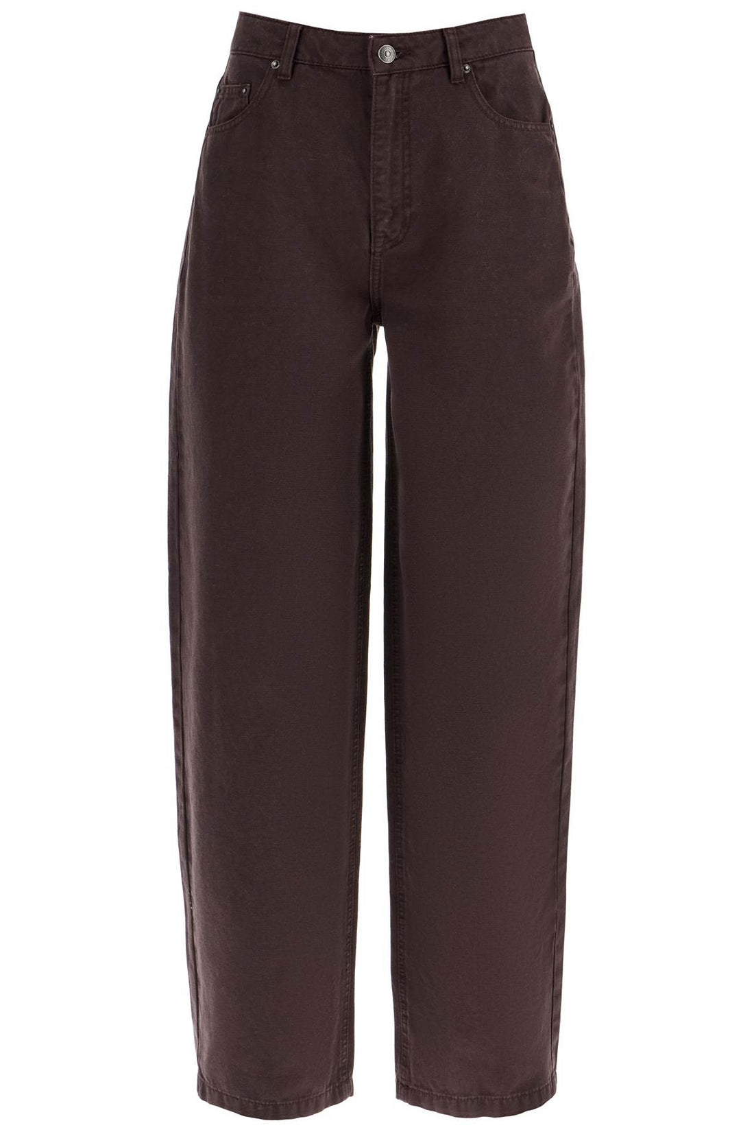 wide leg five-pocket pants with a relaxed