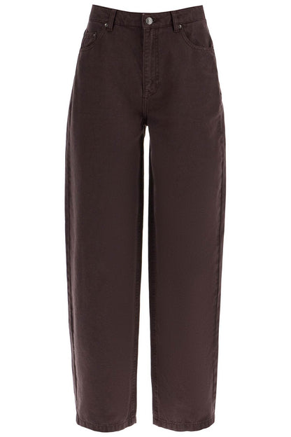 wide leg five-pocket pants with a relaxed