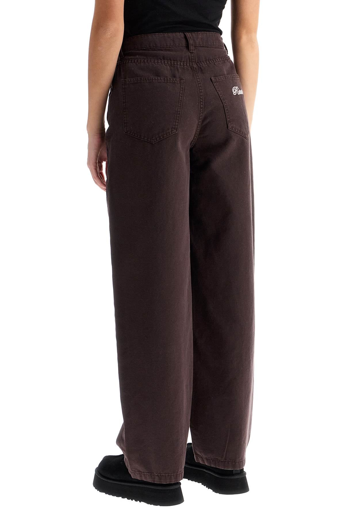 wide leg five-pocket pants with a relaxed