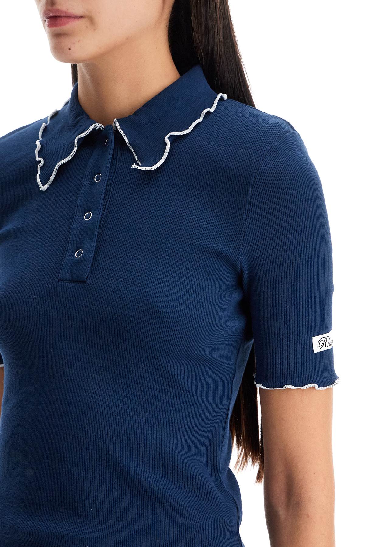 fitted polo shirt with contrasting hems