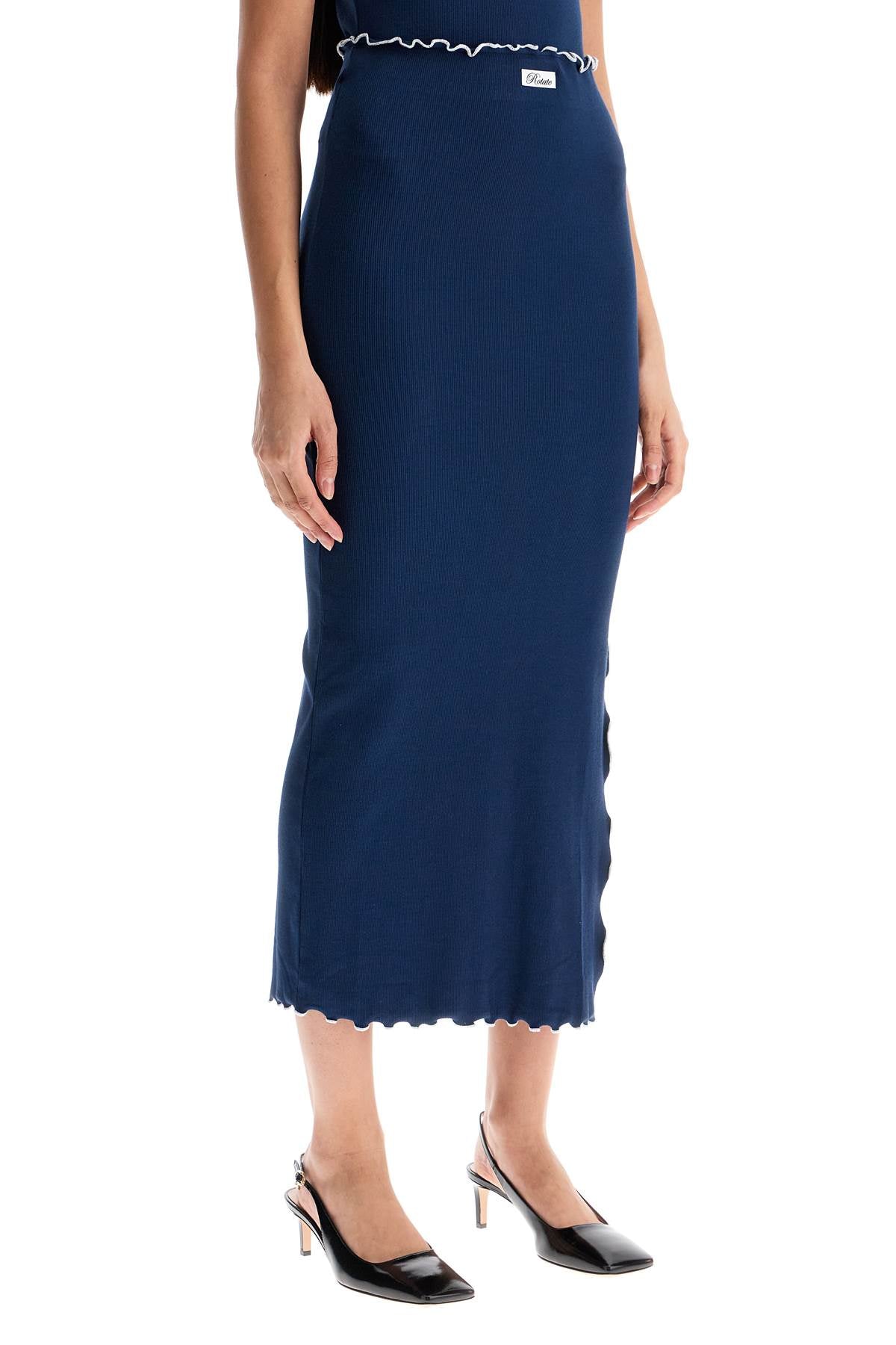 midi skirt with contrasting hemline