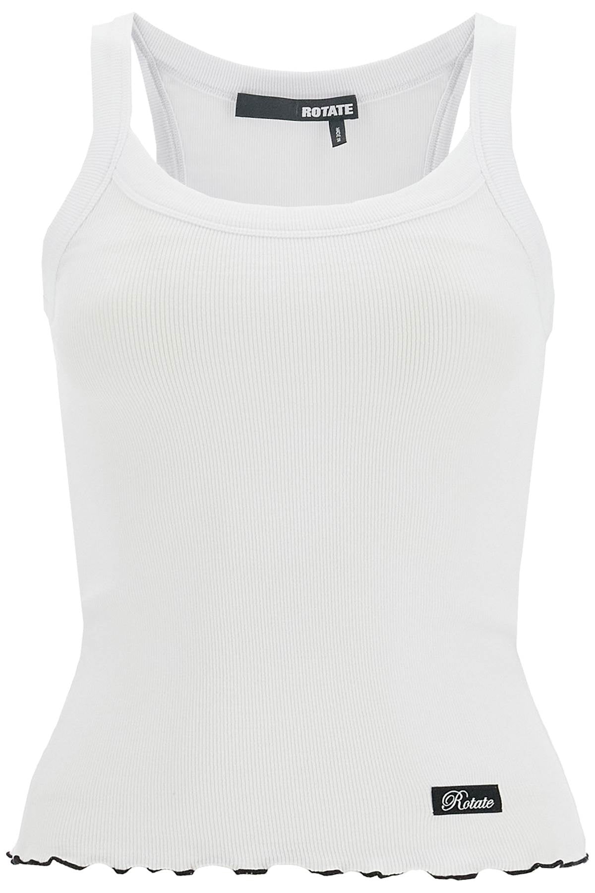 ribbed tank top with logo label