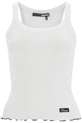 ribbed tank top with logo label