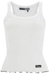 ribbed tank top with logo label