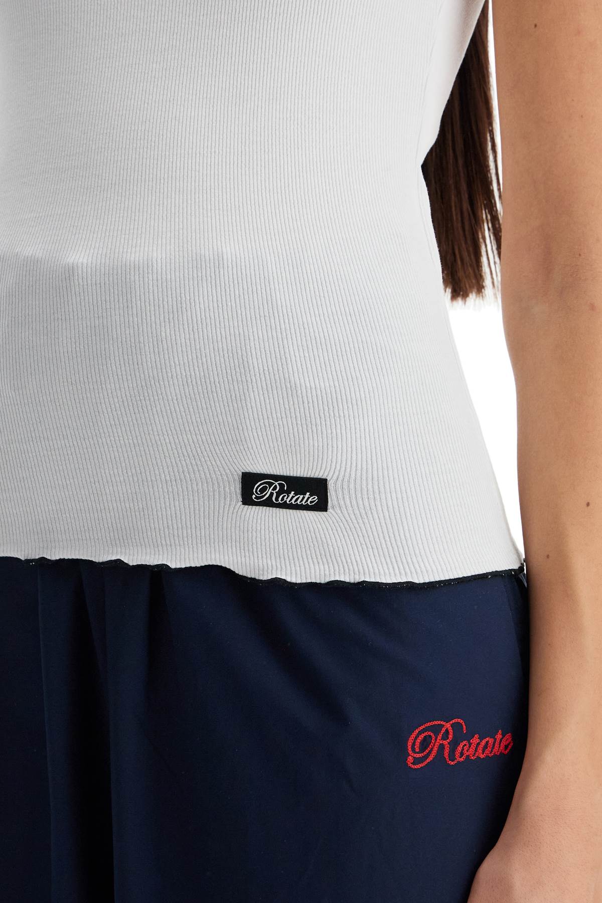 ribbed tank top with logo label