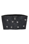 studded denim cotton denim top