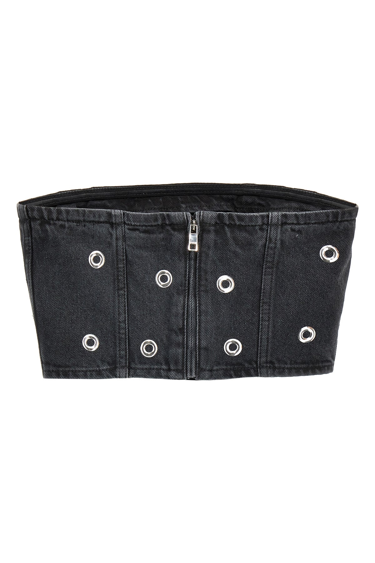 studded denim cotton denim top