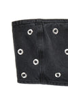 studded denim cotton denim top