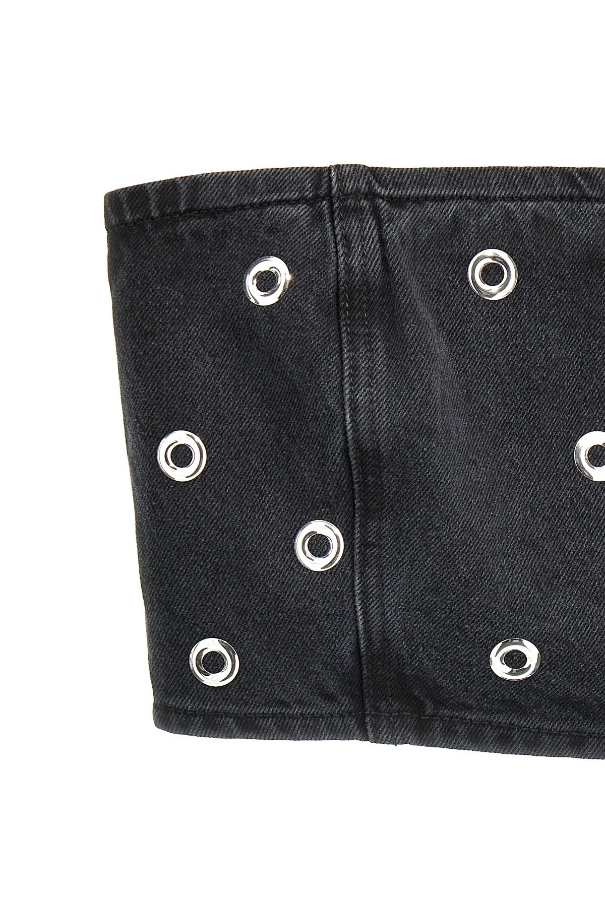 studded denim cotton denim top