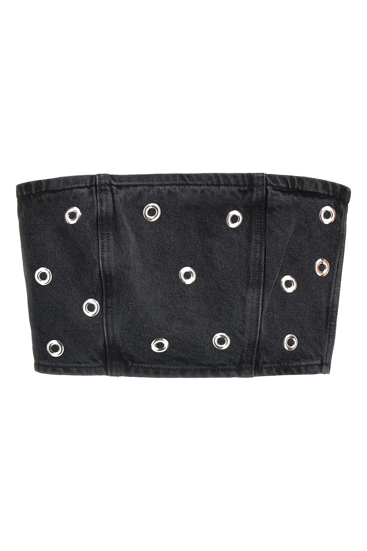 studded denim cotton denim top