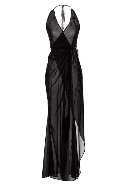 king tide silk blend wrap dress