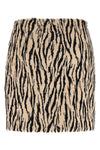 printed faux fur miniskirt in fur-effect fabric