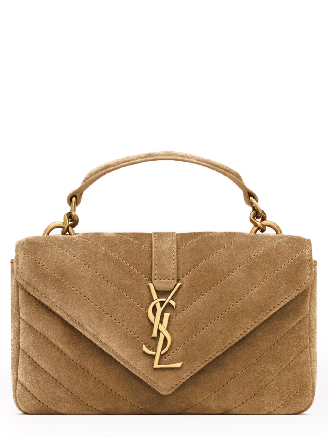 SAINT LAURENT College Mini Suede Leather Shoulder Bag