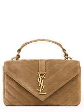 SAINT LAURENT College Mini Suede Leather Shoulder Bag