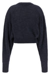 knit puff cropped sweater in alpaca and wool blend