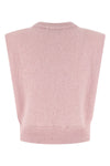 knit cropped cropped vest in alpaca and wool blend