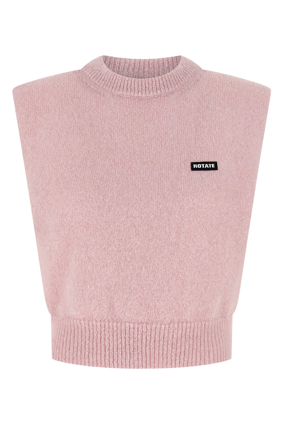 knit cropped cropped vest in alpaca and wool blend