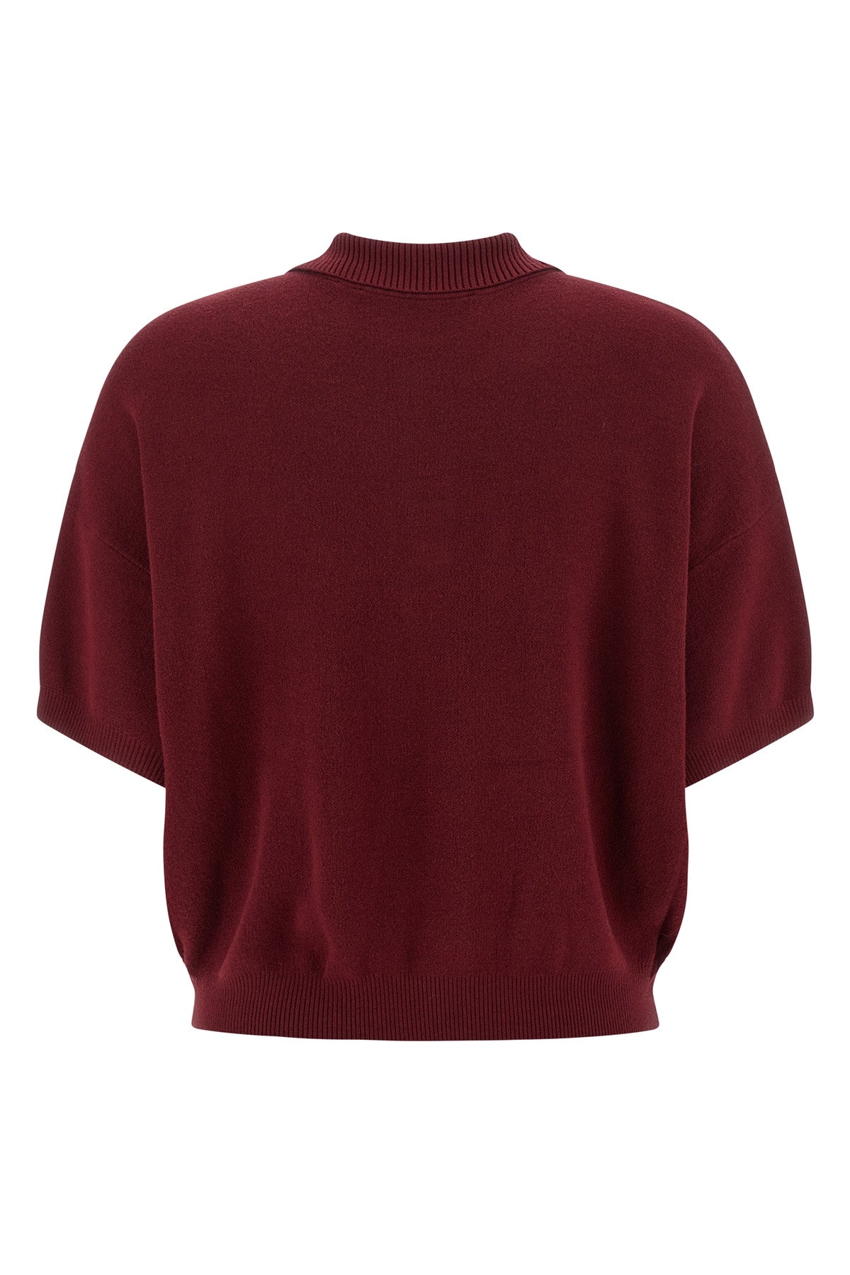slinky knit polo shirt in stretch merino wool blend