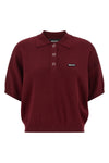 slinky knit polo shirt in stretch merino wool blend