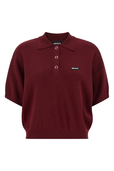 slinky knit polo shirt in stretch merino wool blend