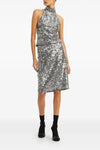 net sequin midi mesh skirt