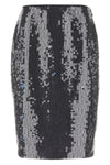 net sequin midi mesh skirt