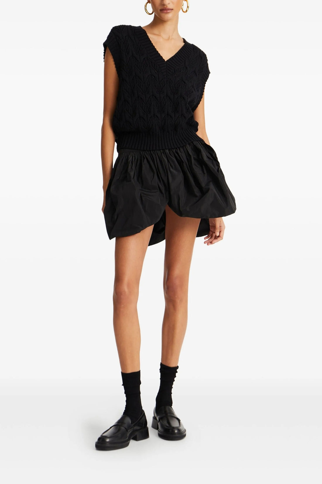 ROTATE BIRGER CHRISTENSEN 32 mini balloon skirt in slightly wrinkled fabric