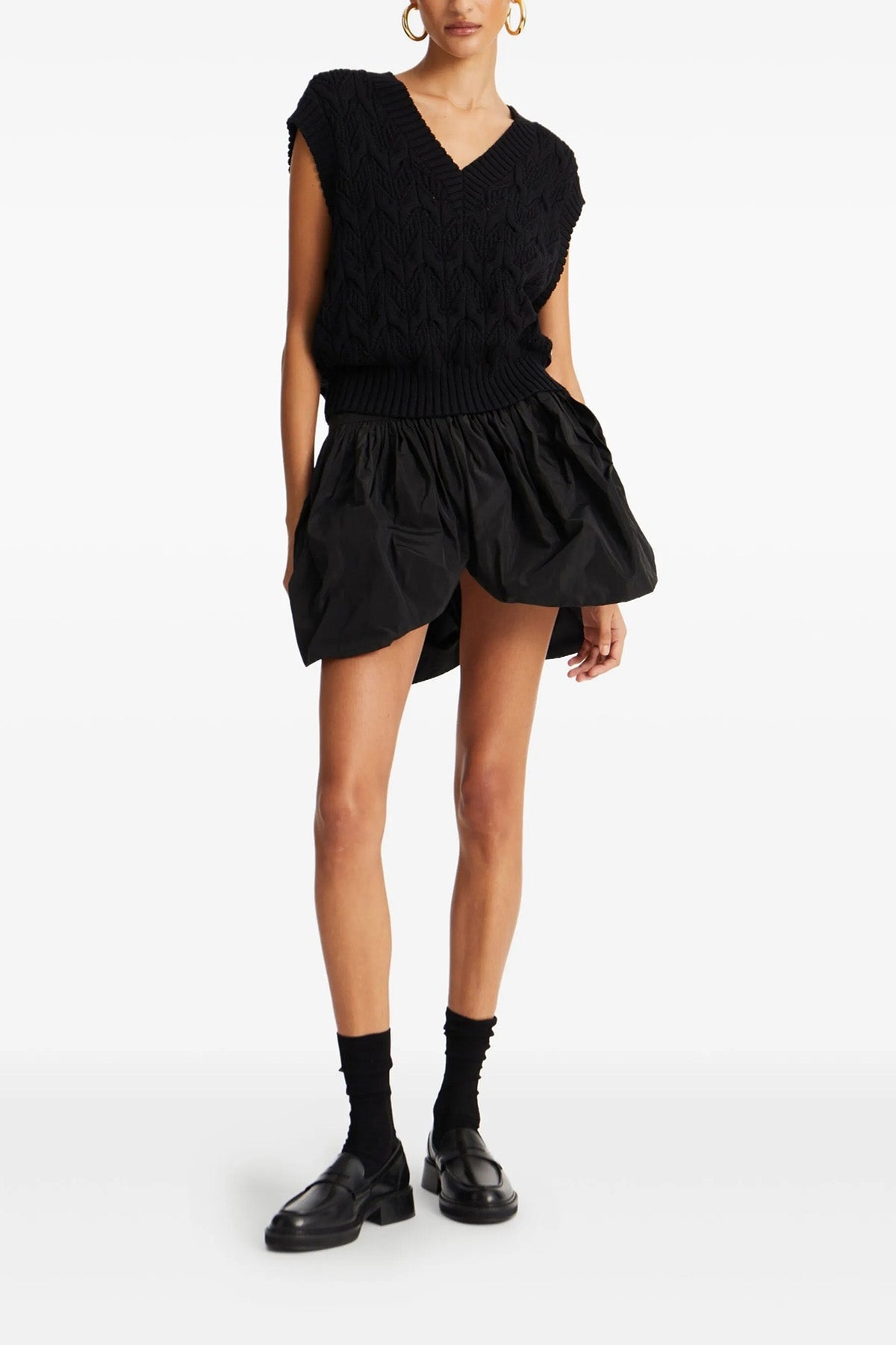 mini balloon skirt in slightly wrinkled fabric