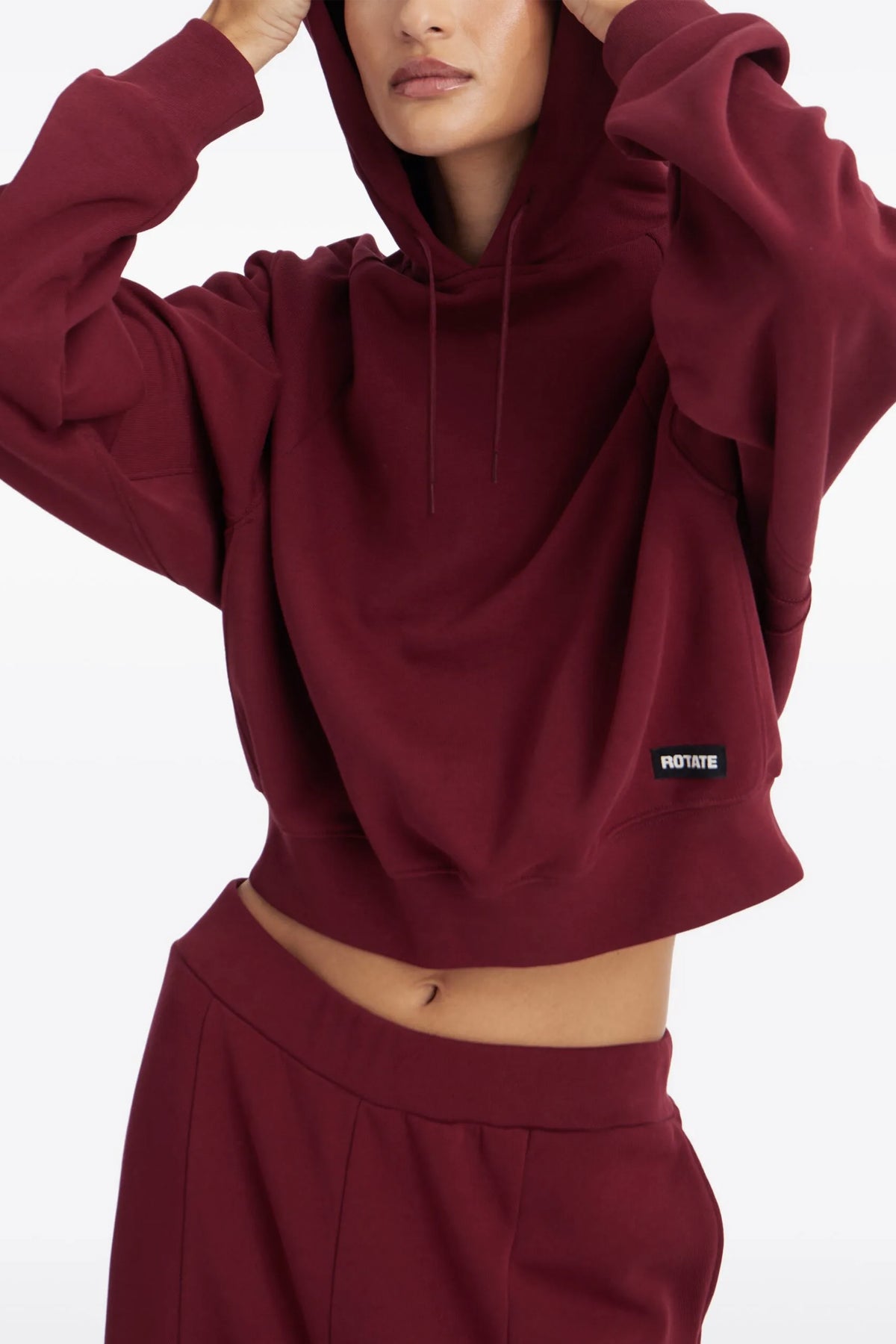 terry back cotton fleece hoodie