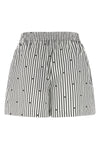 striped cotton poplin shorts