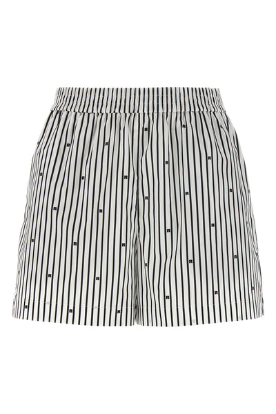 striped cotton poplin shorts