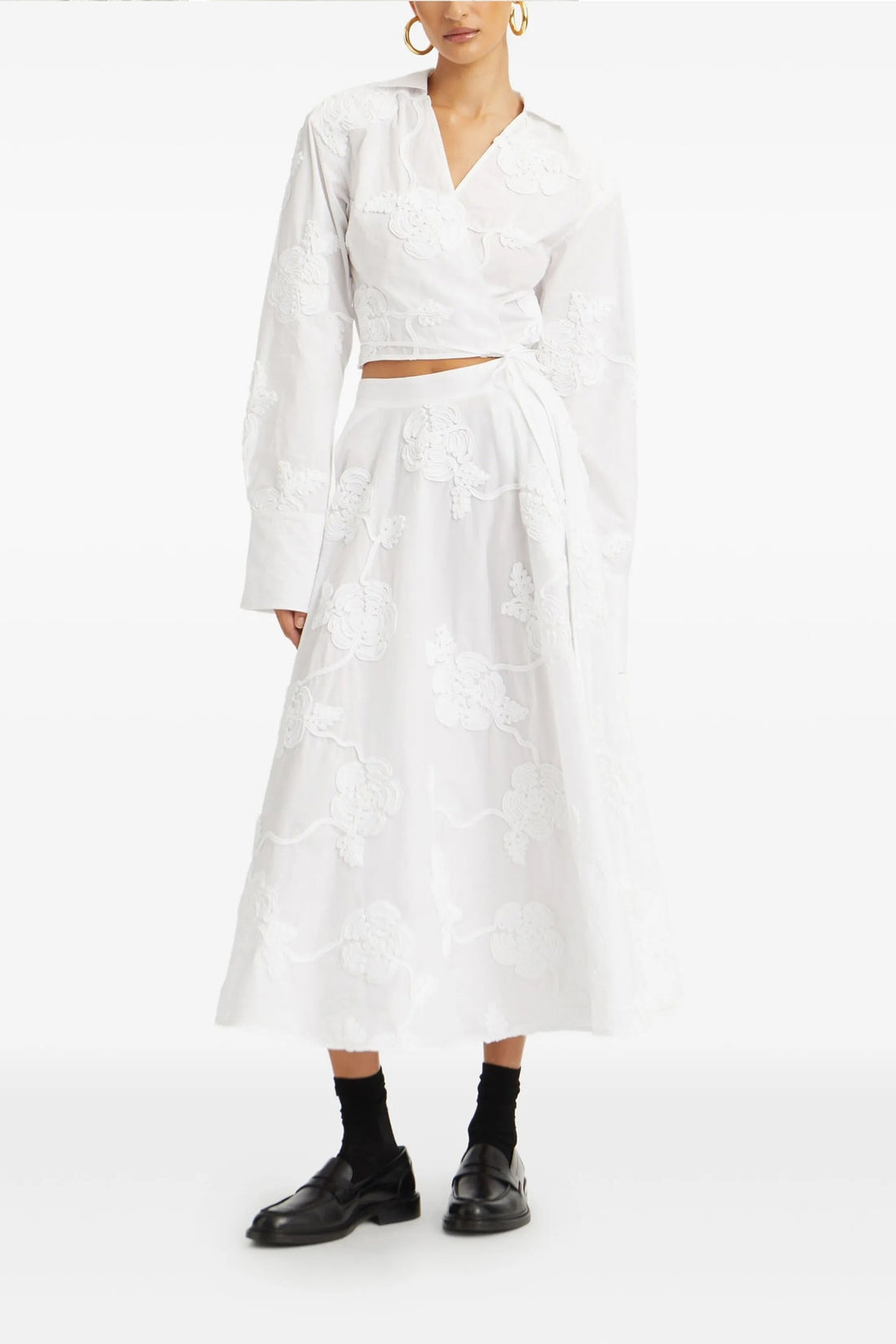ROTATE BIRGER CHRISTENSEN 34 wrap cotton cotton shirt